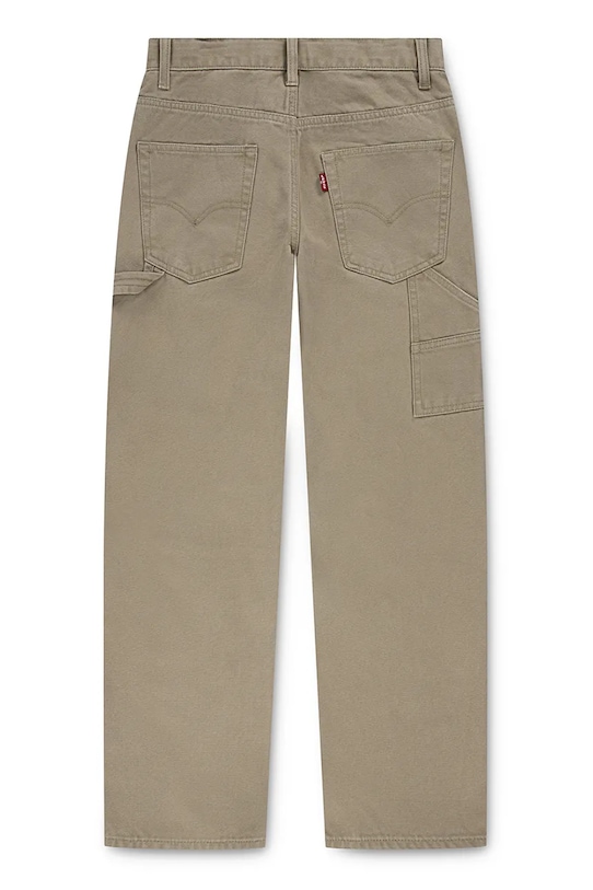 Παιδικό βαμβακερό παντελόνι Levi's 555 RELAXED CARPENTER PANTS 9EN807 πράσινο AW25