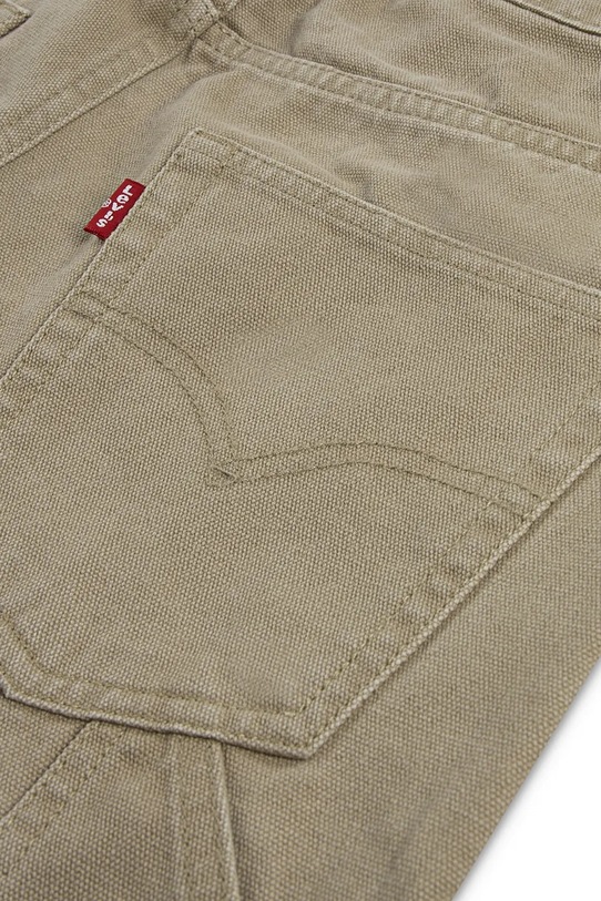 Chłopiec Levi's spodnie bawełniane dziecięce 555 RELAXED CARPENTER PANTS 9EN807 zielony