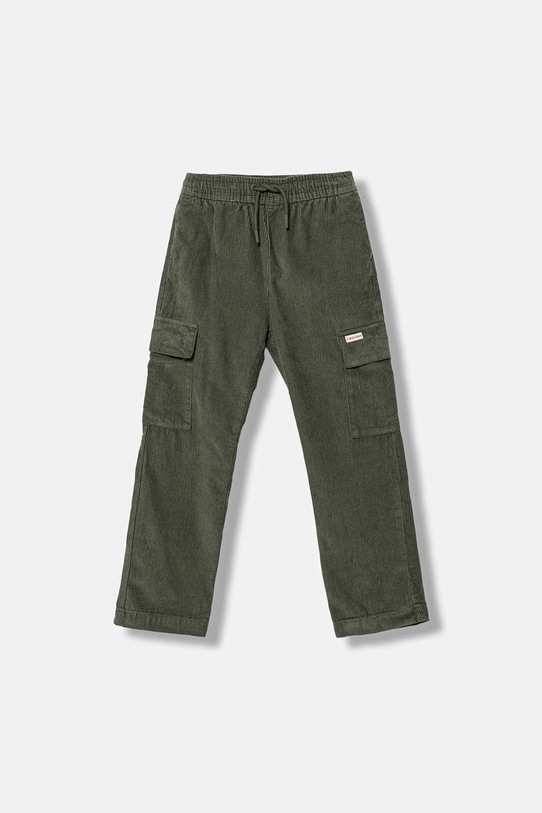 Calvin Klein Jeans spodnie sztruksowe dziecięce bawełna zielony IB0IB02554.9BYA