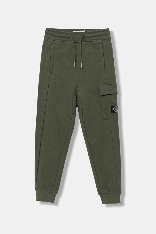 Дитячі бавовняні штани Calvin Klein Jeans бавовна зелений IB0IB02199.9BYA