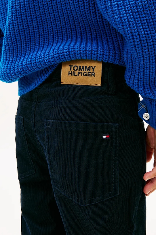 Дитячі бавовняні штани Tommy Hilfiger темно-синій KB0KB09978.9BYA