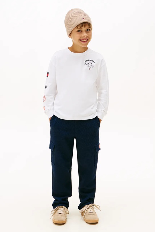 Tommy Hilfiger pantaloni de trening din bumbac pentru copii bumbac bleumarin KB0KB10121.9BYA