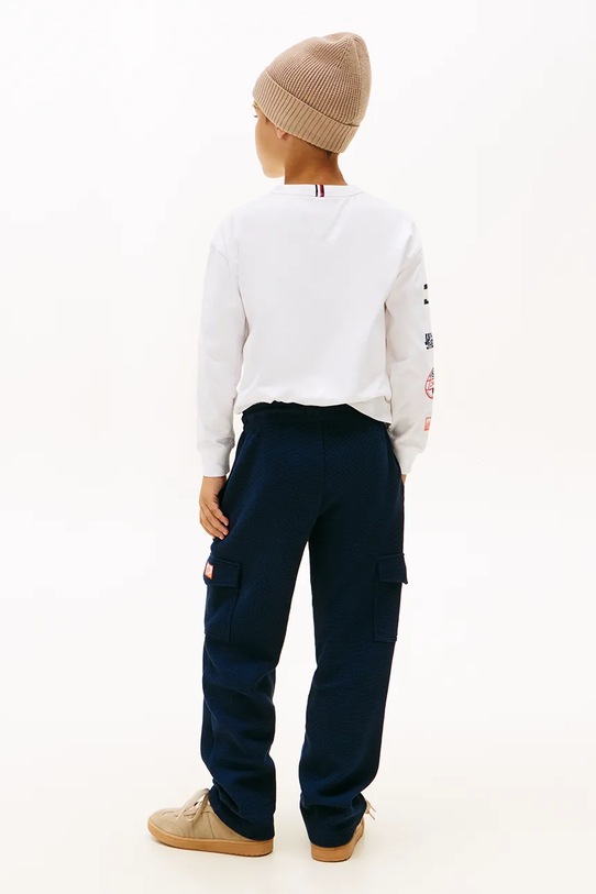 Tommy Hilfiger pantaloni de trening din bumbac pentru copii KB0KB10121.9BYA bleumarin