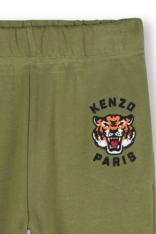 Chłopiec Kenzo Kids spodnie dresowe bawełniane dziecięce K61455.162 zielony