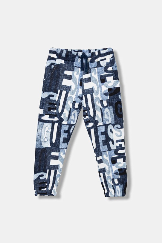 Dětské bavlněné tepláky Guess pletenina modrá N5BQ11.KAD74.9BYA