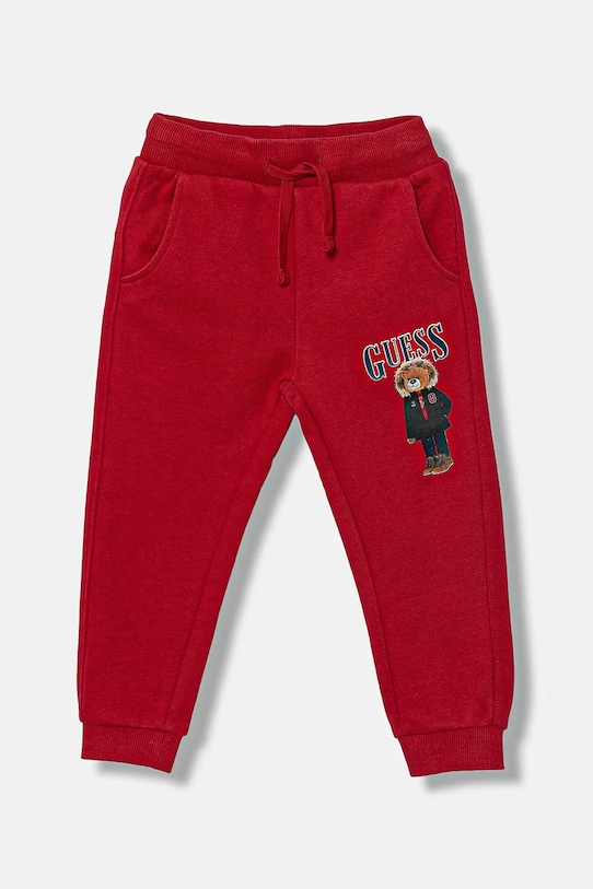 Guess pantaloni de trening din bumbac pentru copii bumbac rosu N5BQ12.KAD74.9BYA