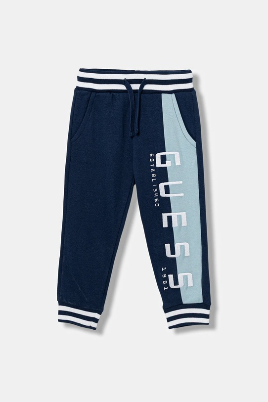 Παιδικό βαμβακερό παντελόνι Guess βαμβάκι σκούρο μπλε N5BQ13.KAX74.9BYA