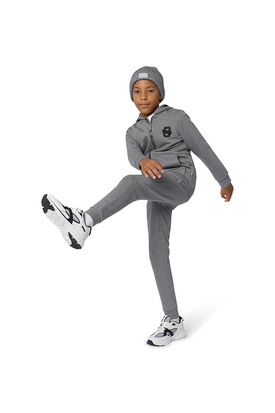 BOSS spodnie dresowe dziecięce dzianina szary J52292.114.150