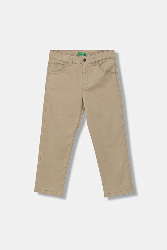 United Colors of Benetton spodnie dziecięce z elastanem beżowy 4RHPGE009.P.seasonal