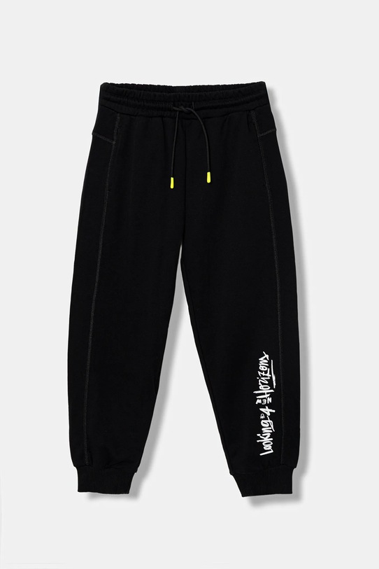 United Colors of Benetton pantaloni de trening din bumbac pentru copii bumbac negru 33NVCF06D.G.seasonal