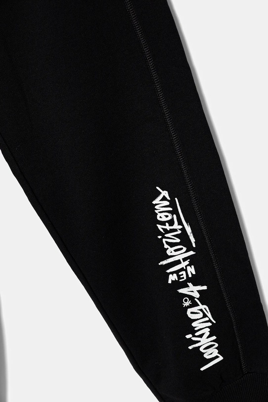 Băieți United Colors of Benetton pantaloni de trening din bumbac pentru copii 33NVCF06D.G.seasonal negru