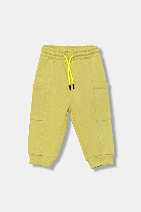 Dětské bavlněné tepláky United Colors of Benetton pletenina zelená 33NVGF052.P.seasonal