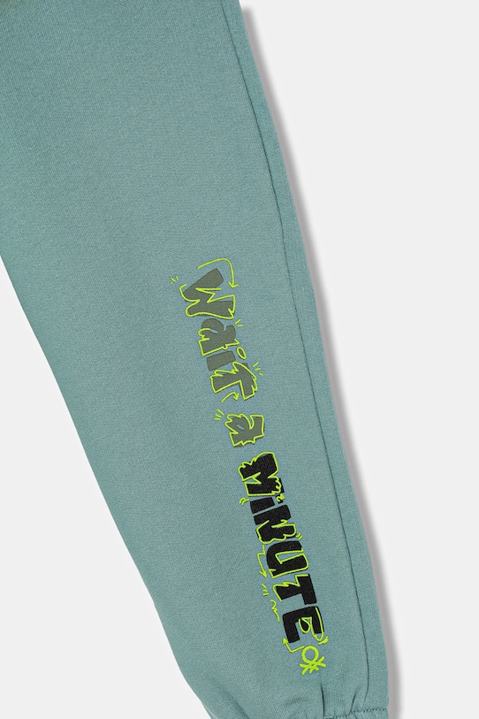 Băieți United Colors of Benetton pantaloni de trening din bumbac pentru copii 3J68GF04Z.P.seasonal turcoaz