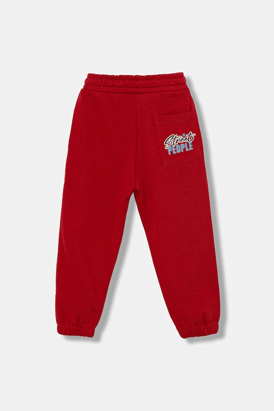 United Colors of Benetton pantaloni de trening din bumbac pentru copii 3J68GF04Z.P.seasonal rosu AW25