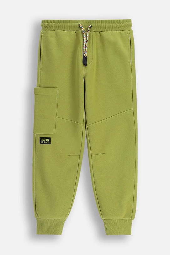 Coccodrillo spodnie dresowe z bawełną dziecięce ZC5120103SBK zielony AW25
