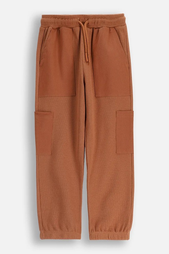 Coccodrillo pantaloni de bumbac pentru copii tricotaj maro ZC5120103YBK