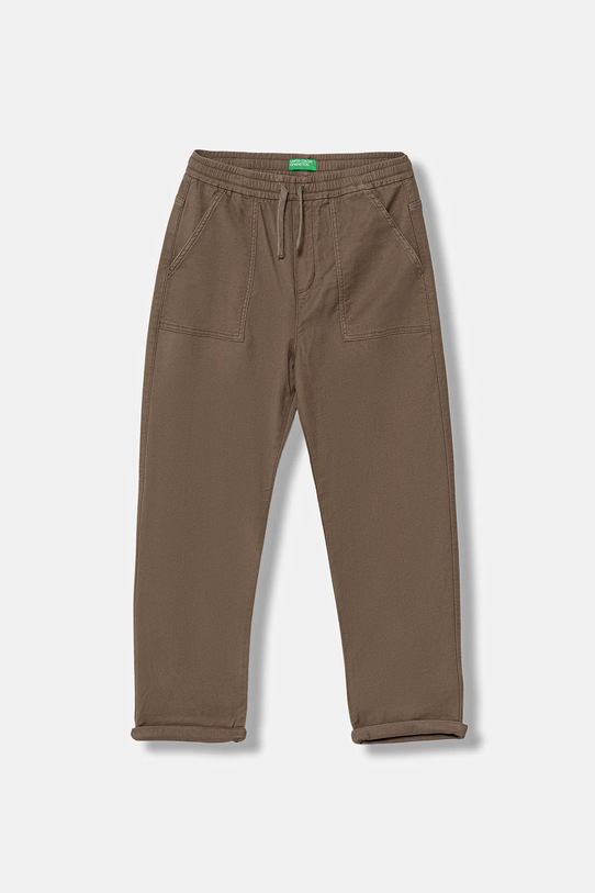 United Colors of Benetton spodnie dziecięce z elastanem brązowy 47K0CF03T.G.Season.9BYA