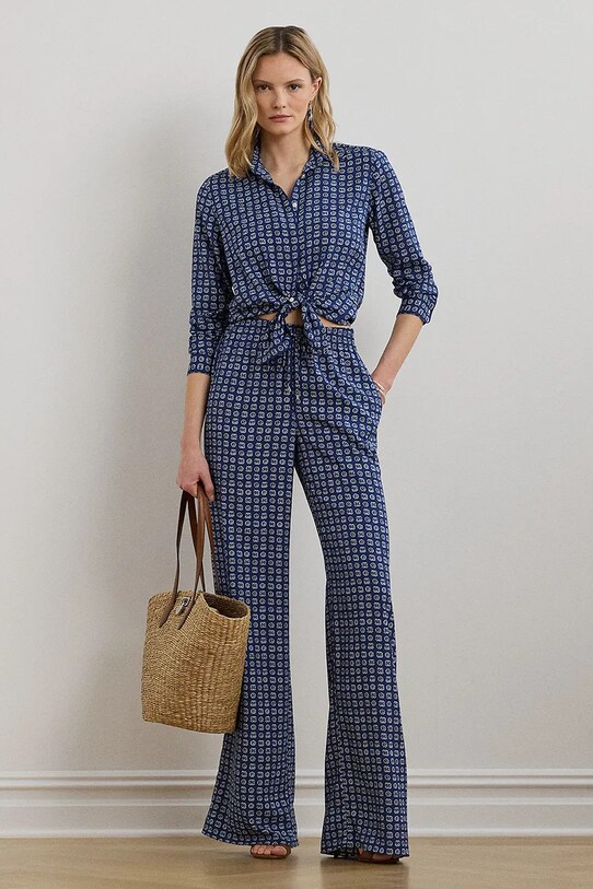 Lauren Ralph Lauren nadrág mintás sötétkék 200970744