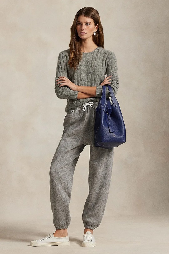 Odzież Polo Ralph Lauren spodnie dresowe damskie 211971700 szary