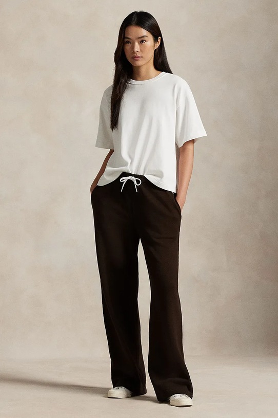 Παντελόνι φόρμας Polo Ralph Lauren πλεκτό ύφασμα καφέ 211977959