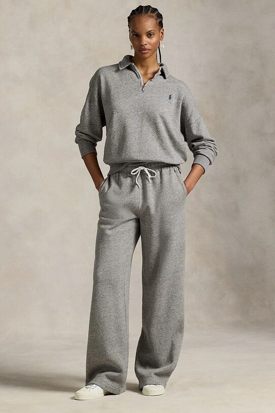 Παντελόνι φόρμας Polo Ralph Lauren πλεκτό ύφασμα γκρί 211977959