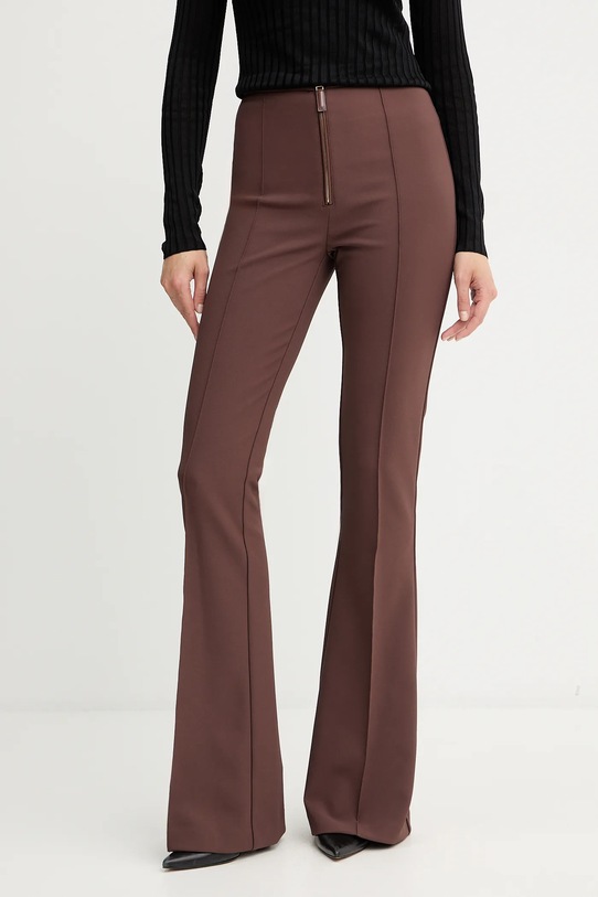 Elisabetta Franchi spodnie z elastanem brązowy PA12256E2