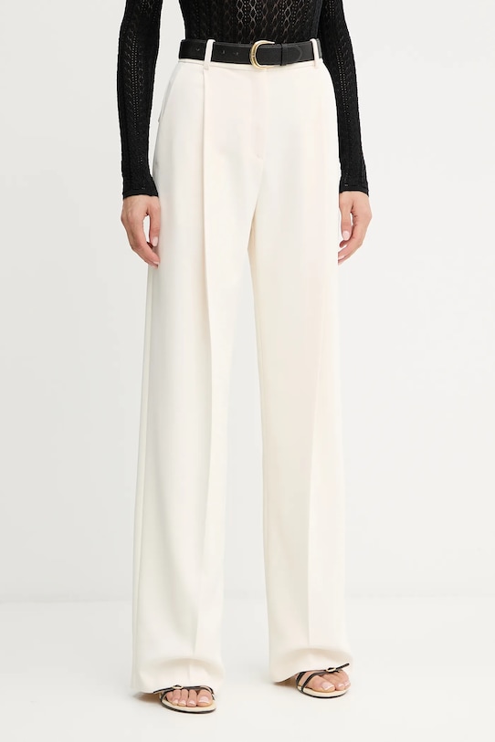 Elisabetta Franchi spodnie z elastanem beżowy PA12556E2