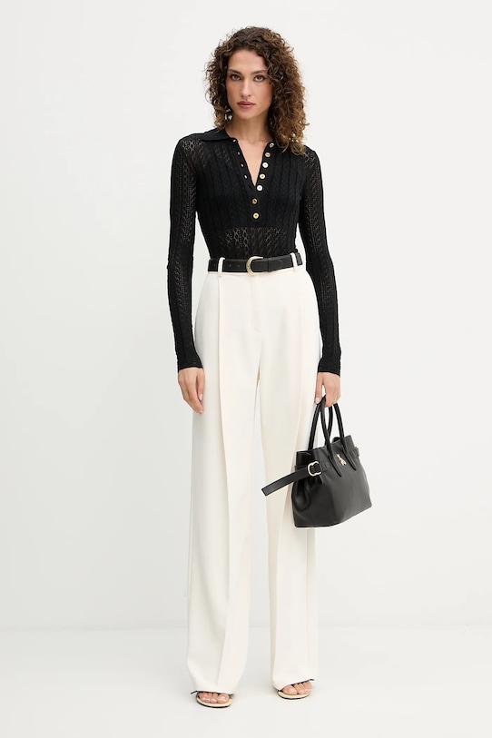 Elisabetta Franchi spodnie PA12556E2 beżowy AW25