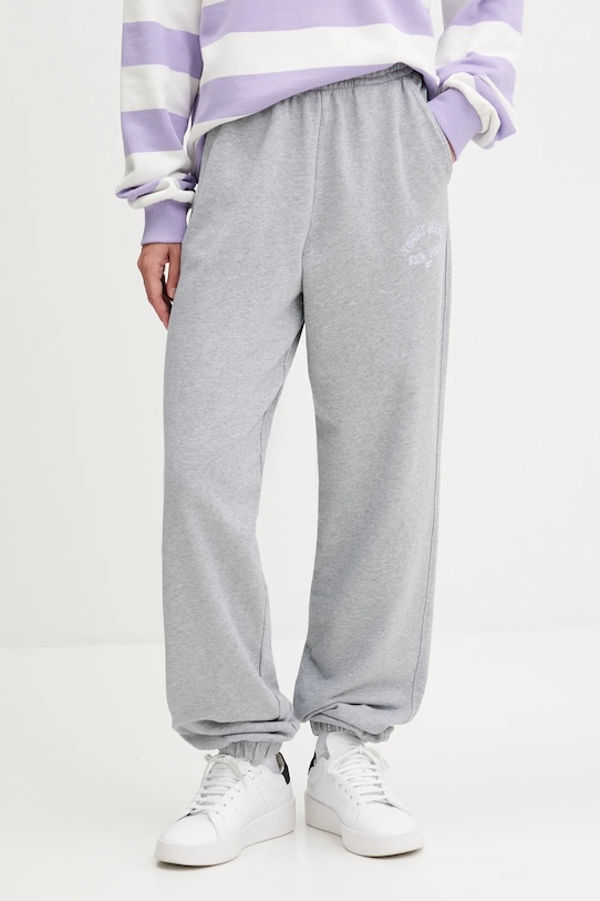 Tepláky Tommy Jeans pletenina šedá DW0DW20994