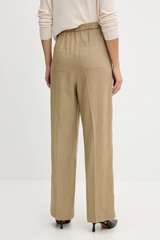 Odzież Tommy Hilfiger spodnie lniane WW0WW46823 zielony