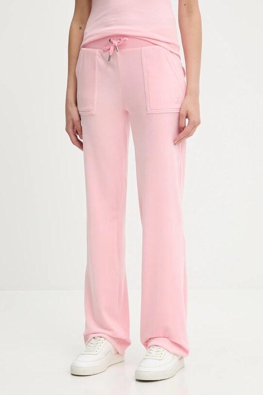 Juicy Couture spodnie dresowe DEL RAY POCKETED PANT z elastanem różowy JCAP180
