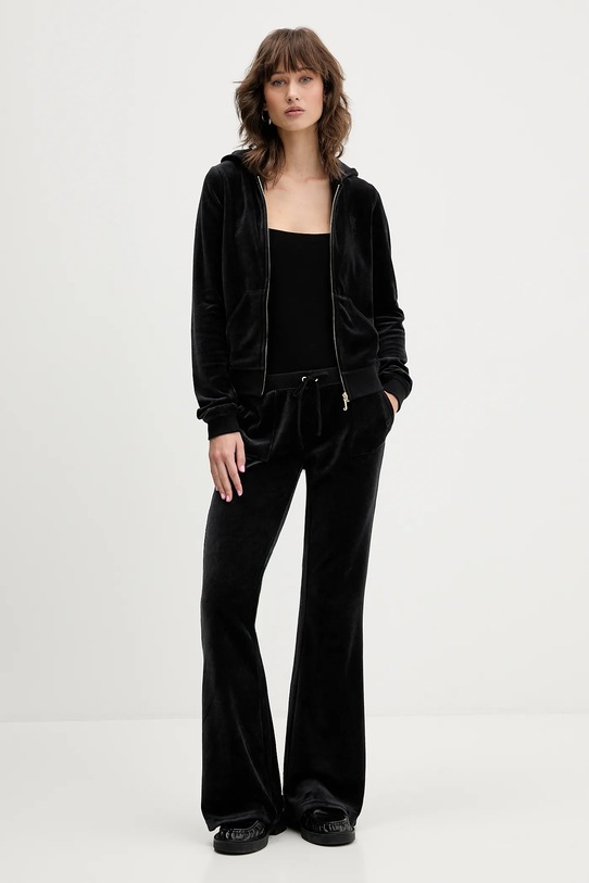 Βελούδινο παντελόνι φόρμας Juicy Couture CAISA LOW RISE PANT JCSEBJ008G μαύρο AW25