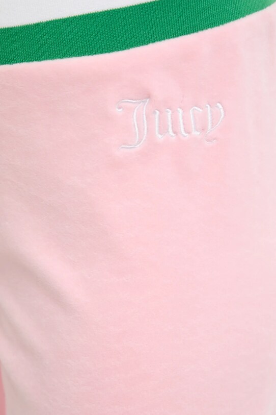 Juicy Couture pantaloni de trening din velur CHRISTINE STRIPE LOW RISE roz JCWBJ225352