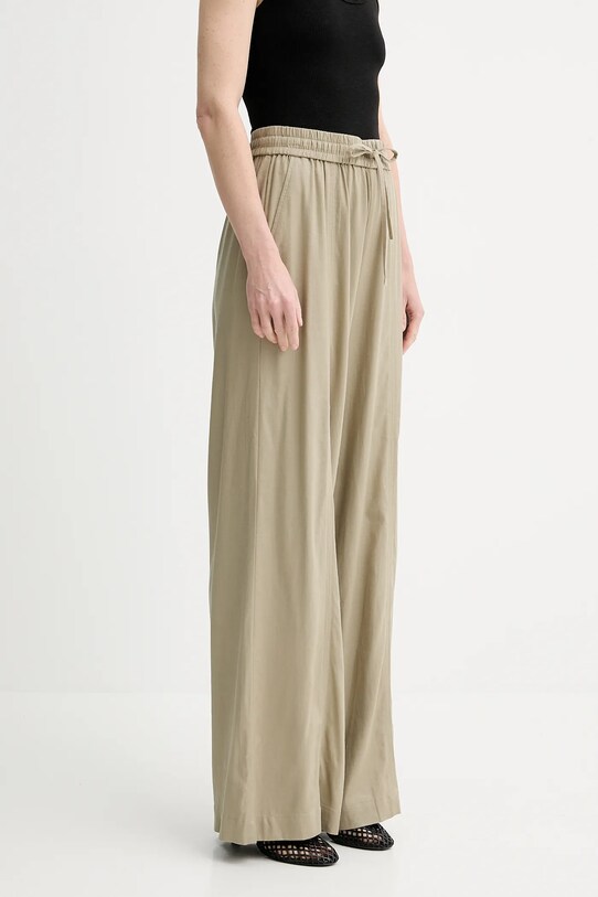 Gestuz pantaloni din amestec de in verde 10910517