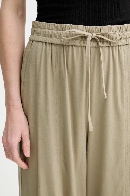 Gestuz pantaloni din amestec de in 10910517 verde