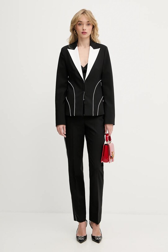 Karl Lagerfeld nadrág gyapjú keverékből A3W10094 fekete AW25