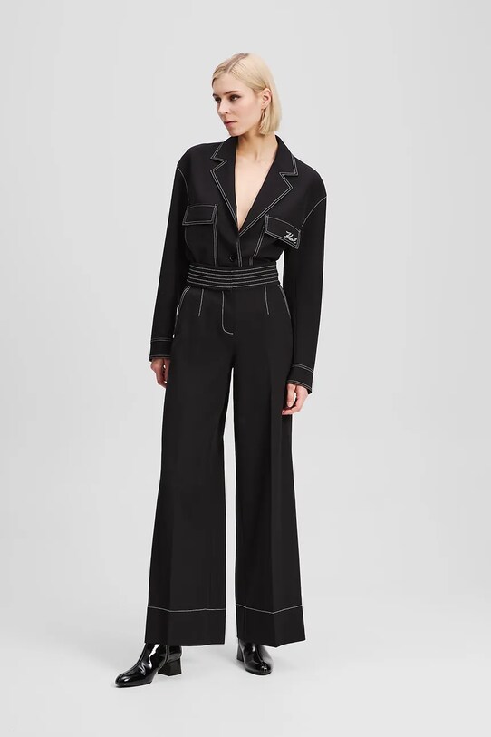 Karl Lagerfeld spodnie z elastanem czarny A3W10096