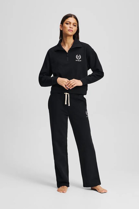 Хлопковые спортивные штаны Karl Lagerfeld HOTEL KARL чёрный A3W44009