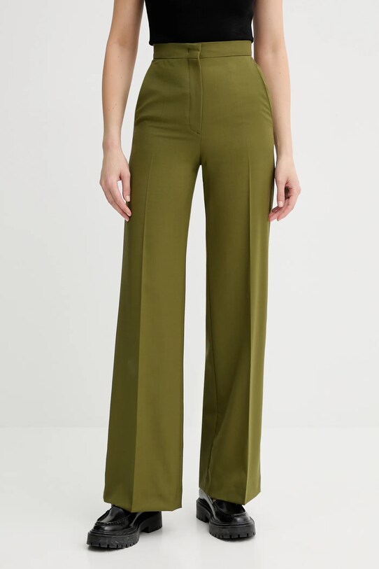 PS Paul Smith pantaloni de lână panza verde W2R.206T.T31053