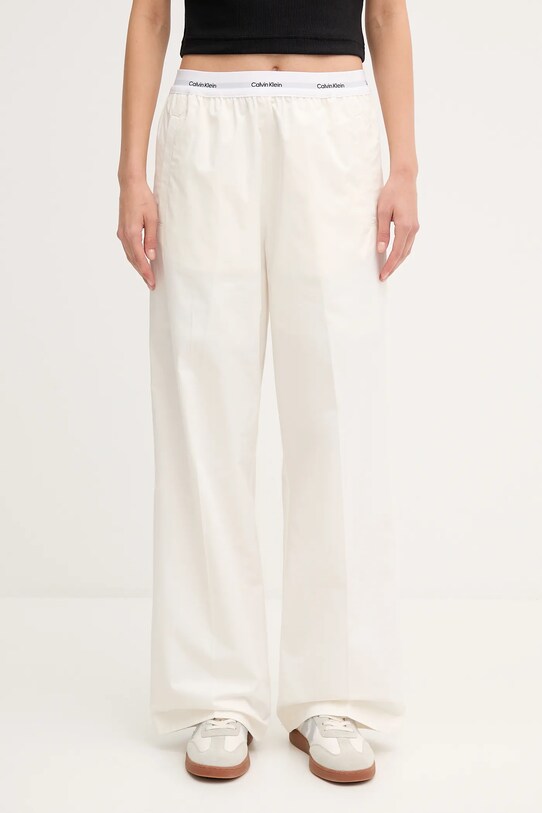 Хлопковые брюки Calvin Klein Jeans хлопок бежевый LV044C403G