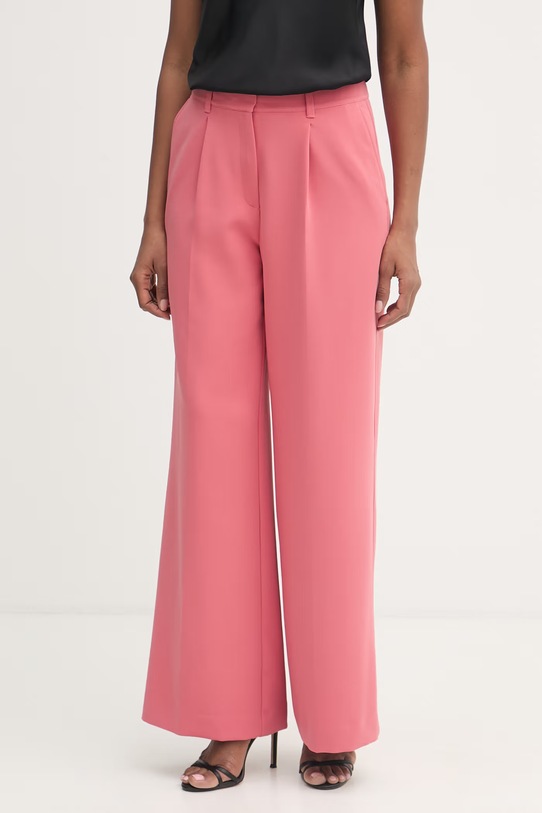 BOSS Orange spodnie wide leg damskie C_Tiwi2 różowy 50545580