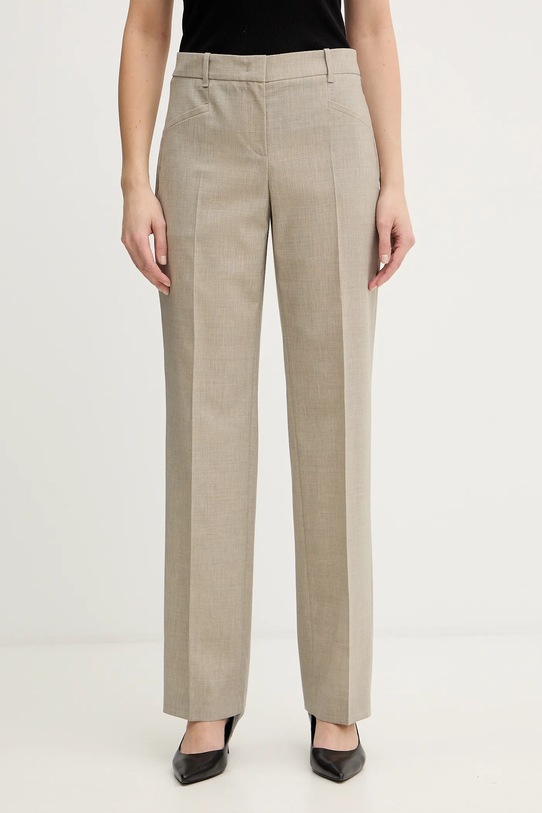 Шерстяные брюки BOSS прямой бежевый 50542004