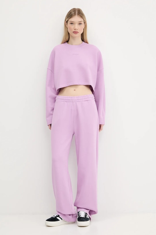 Hugo Blue pantaloni de trening din bumbac 50545019 violet AW25