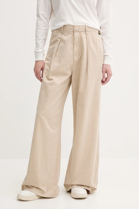 G-Star pantaloni din amestec de in panza bej D26435.D910