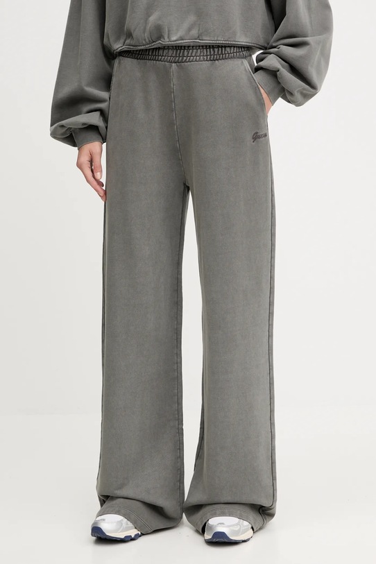 Хлопковые спортивные штаны Guess MISTY хлопок серый V5RB17.KCOS1