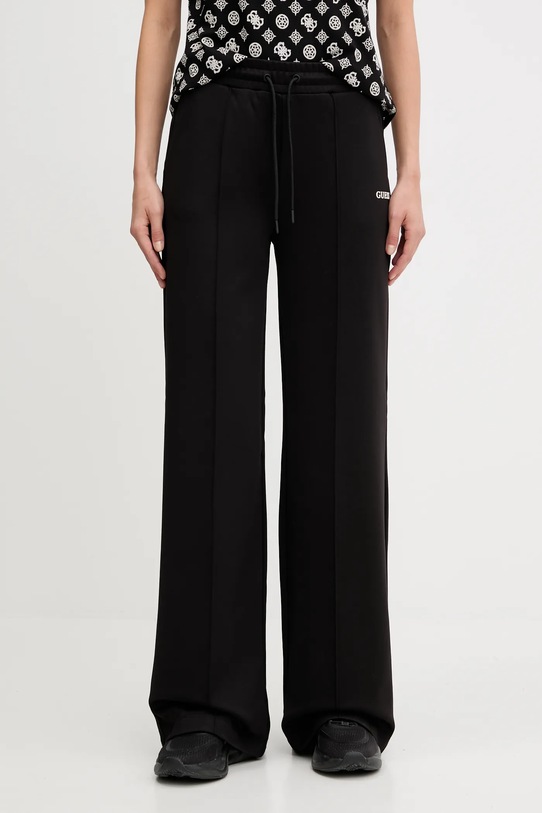 Guess pantaloni de trening CARMEN tricotaj negru V5YB03.KCX22