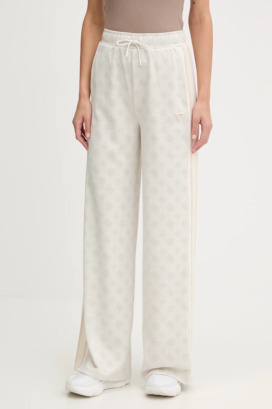 Παντελόνι φόρμας Guess PEONY εμπριμέ μπεζ V5YB10.K0282