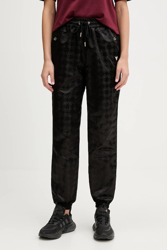 Guess spodnie AOP wzorzyste czarny V5YB14.WHFU0