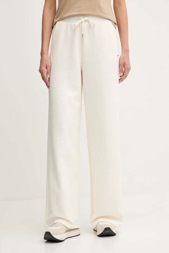 Guess spodnie dresowe PEONY dzianina beżowy V5YB19.KBSL2