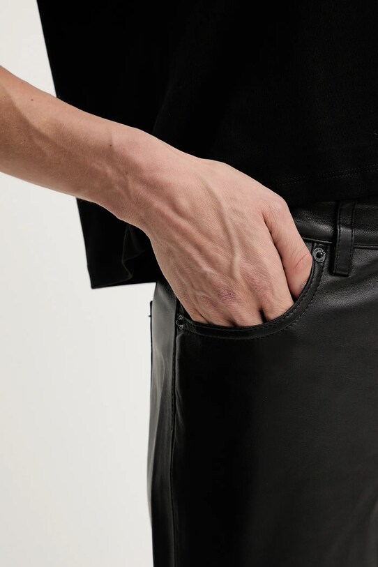 MICHAEL Michael Kors spodnie skórzane czarny MT530UWFAF
